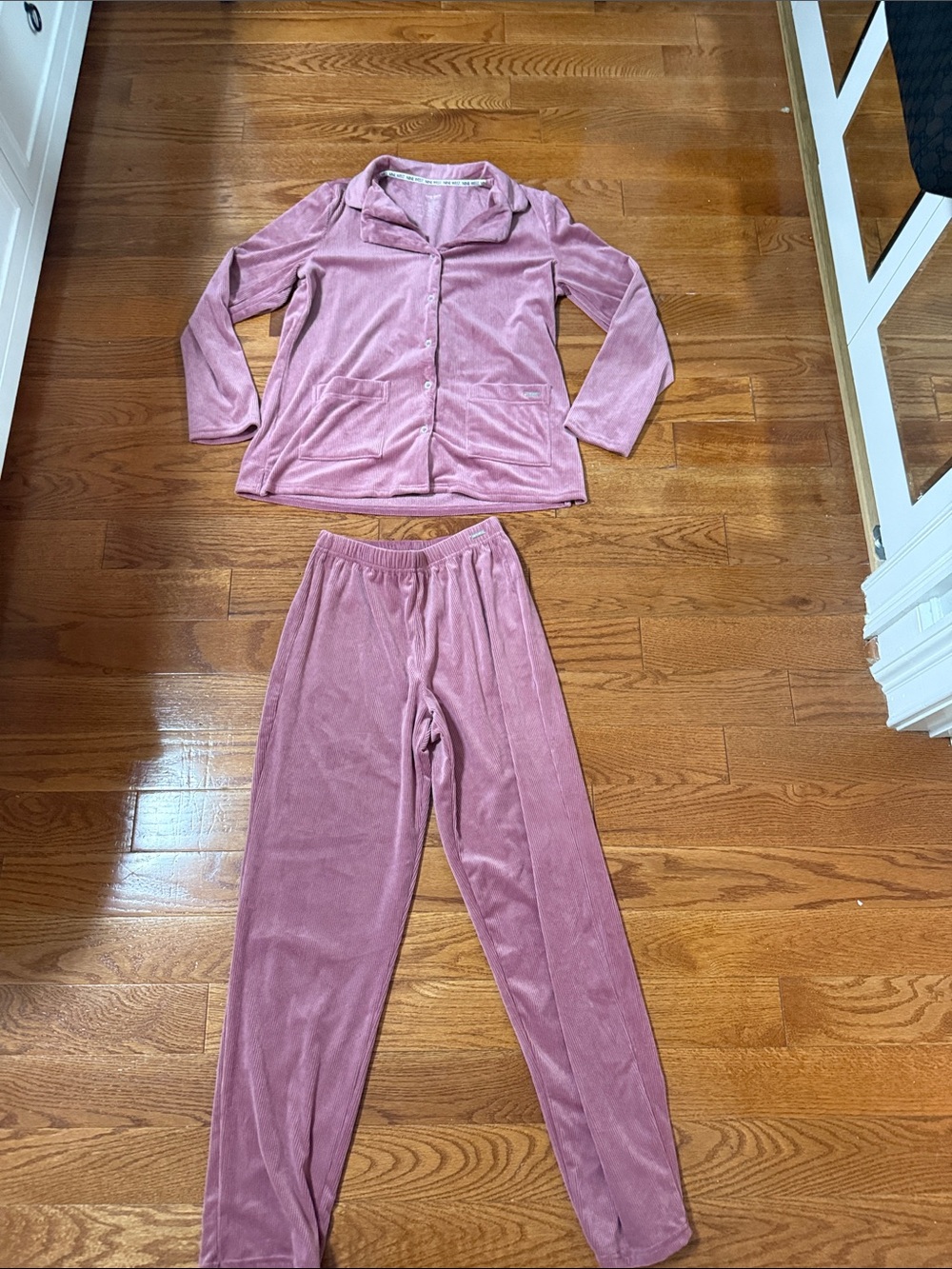 Nine West Pink Velvet Pajama Set